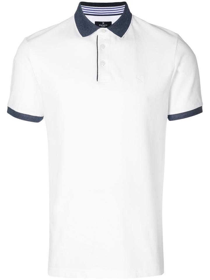 Hackett Contrast Trim Polo Shirt - White