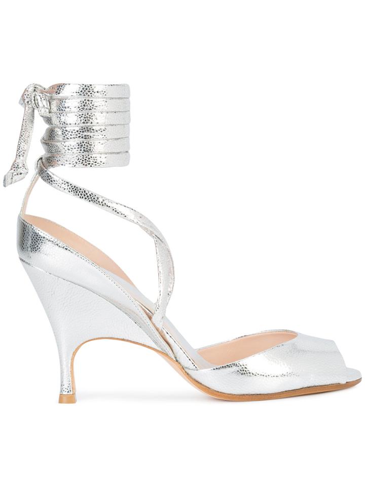 Alchimia Di Ballin Wrap Tie Ankle Sandals - Metallic