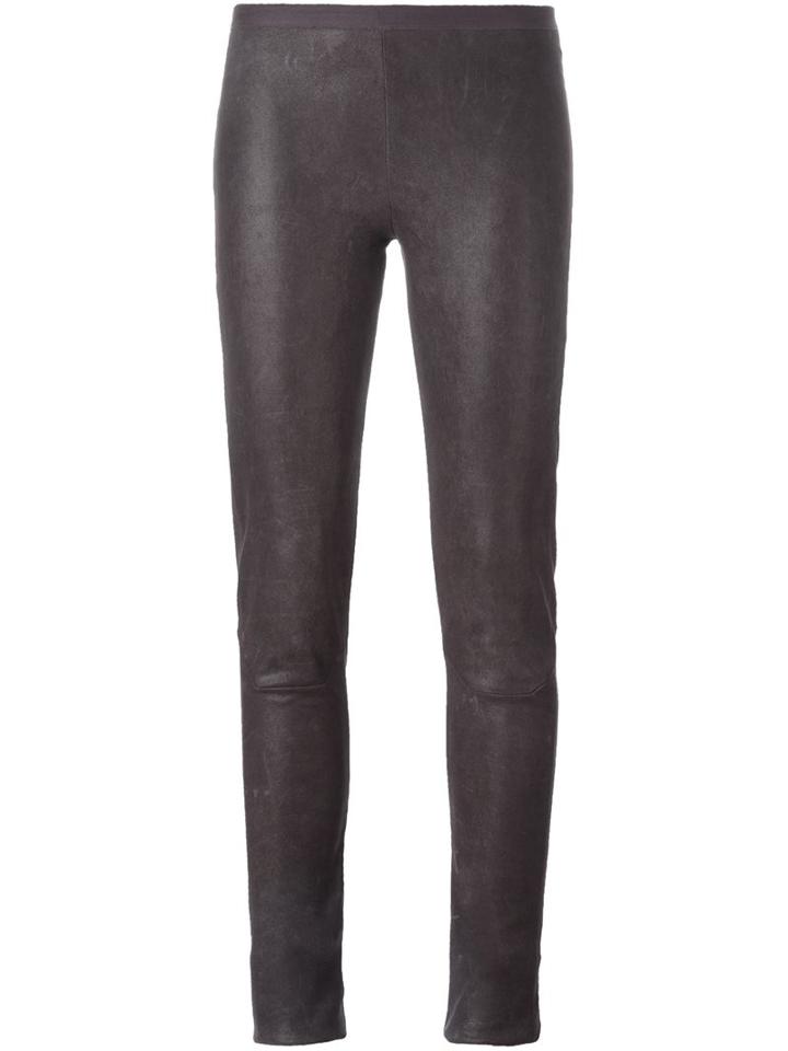 Rick Owens Panelled Leggings, Women's, Size: 46, Grey, Cotton/lamb Skin/spandex/elastane