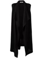 Givenchy Waterfall Hem Sleeveless Cardigan, Women's, Size: Medium, Black, Wool