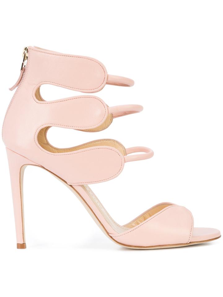 Chloe Gosselin Strappy Stiletto Sandals - Pink & Purple