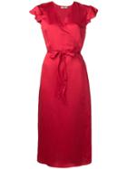 Twin-set Mid-length Wrap Dress - Red