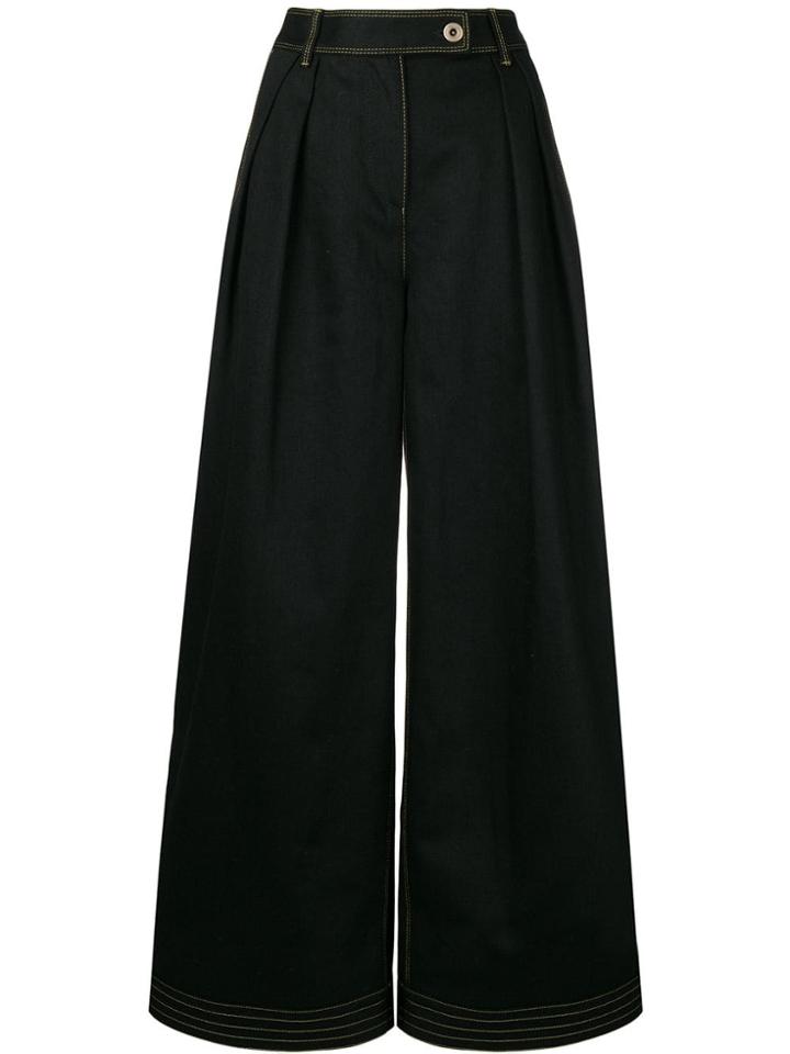 Salvatore Ferragamo Wide-leg Flared Trousers - Blue