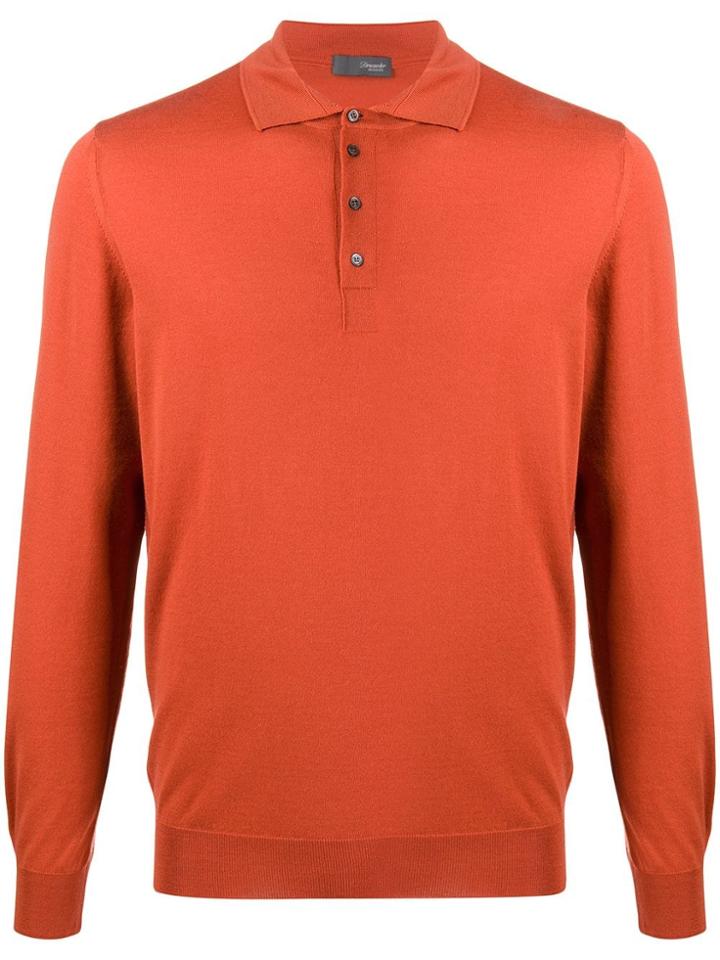 Drumohr Merino Polo Shirt - Orange