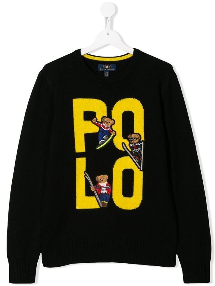 Ralph Lauren Kids Teen Ski Bear Intarsia Jumper - Black