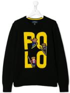 Ralph Lauren Kids Teen Ski Bear Intarsia Jumper - Black