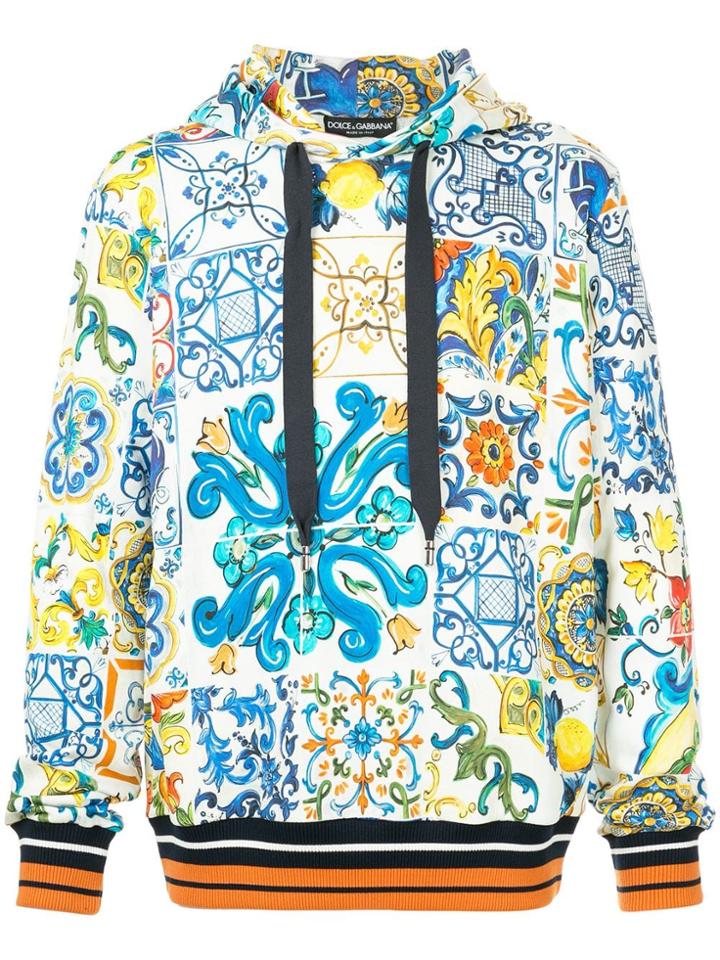 Dolce & Gabbana Sicilian Print Hoodie - White