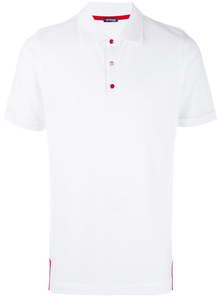 Kiton - Contrast Buttons Polo Shirt - Men - Cotton - Xxl, White, Cotton