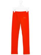 Young Versace - Embellished Logo Leggings - Kids - Cotton/spandex/elastane - 6 Yrs, Red