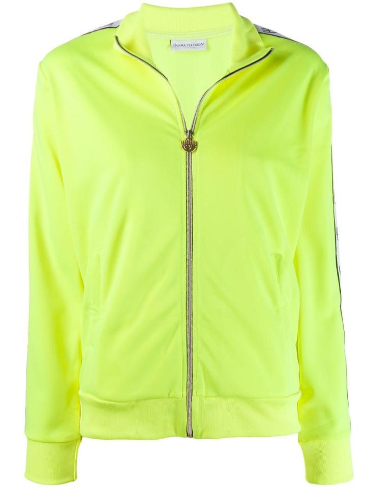 Chiara Ferragni Embroidered Eye Print Jacket - Yellow