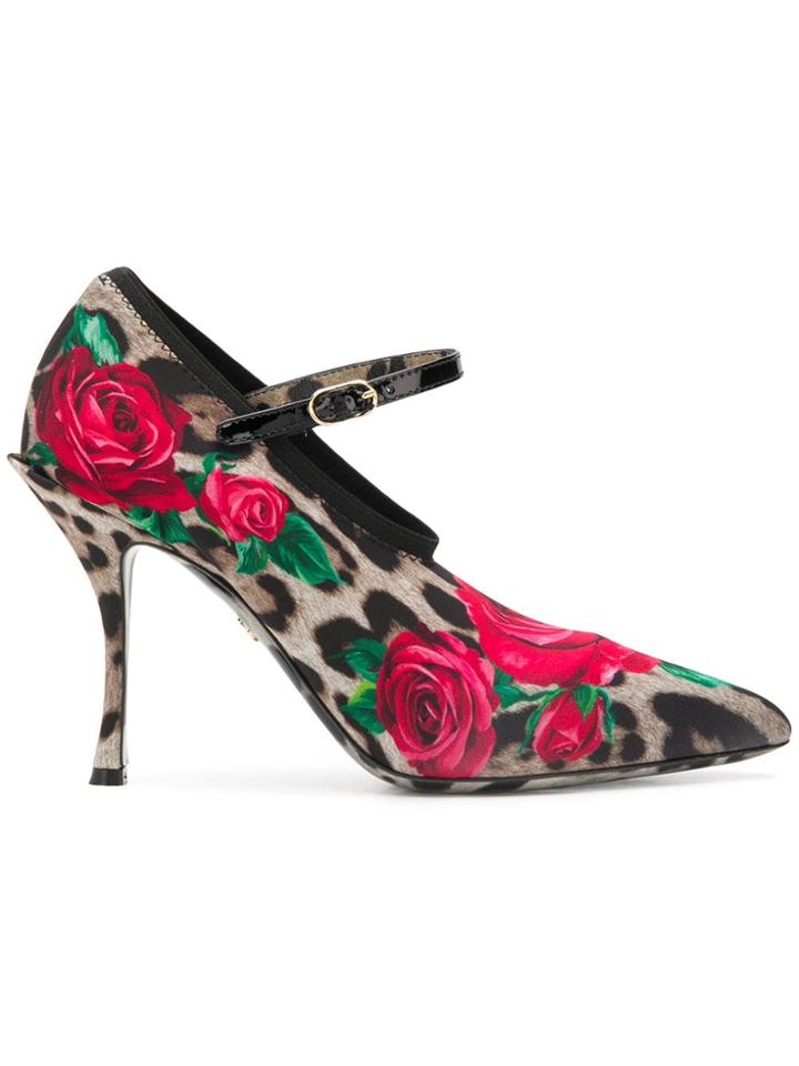 Dolce & Gabbana Mary Jane Printed Pumps - Brown