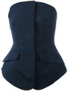Antonio Berardi Tailored Bandeau Top, Women's, Size: 42, Blue, Mohair/wool