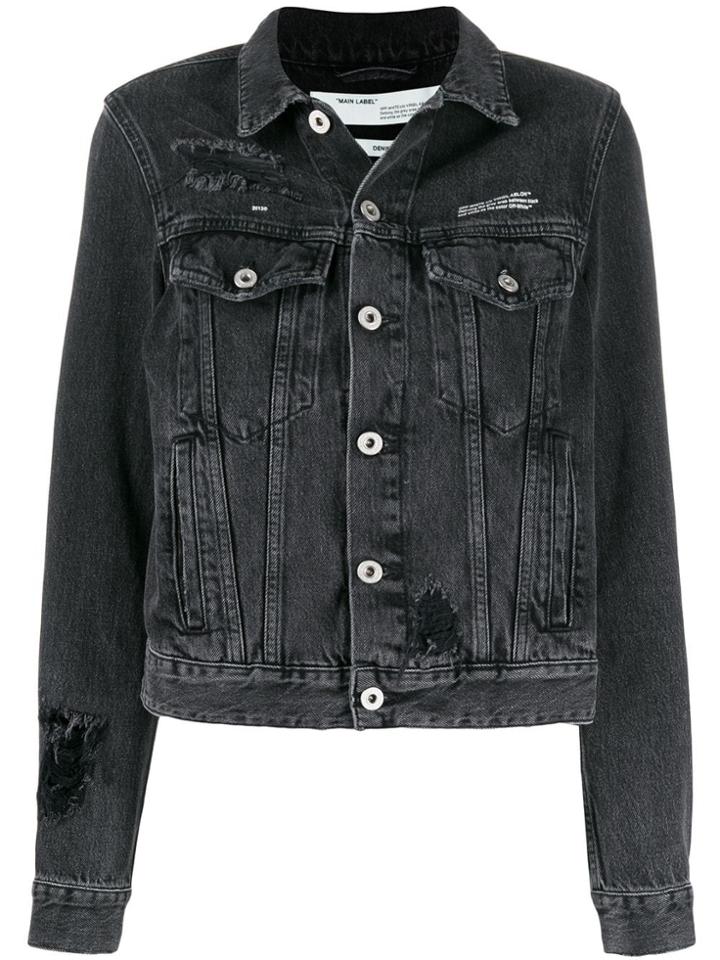 Off-white Loose Thread Denim Jacket - Grey