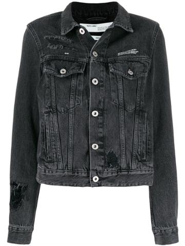 Off-white Loose Thread Denim Jacket - Grey