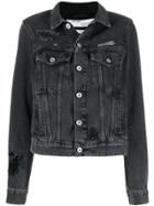 Off-white Loose Thread Denim Jacket - Grey