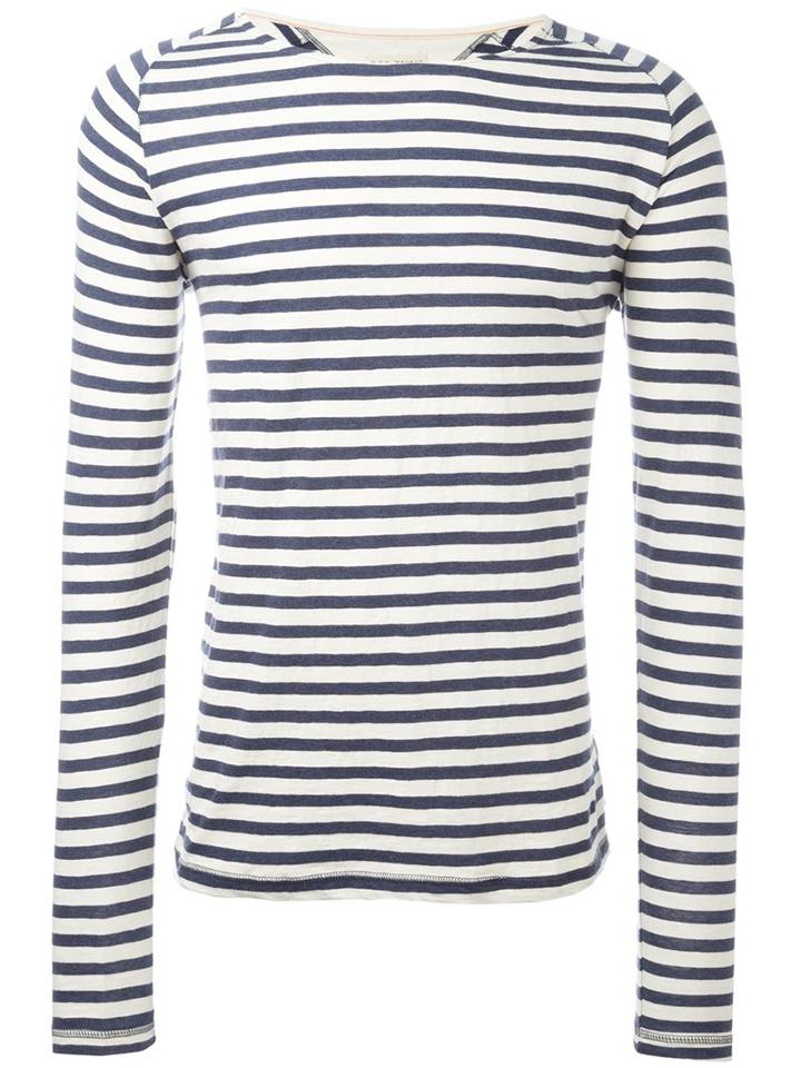Nudie Jeans Co Striped Boat Neck Relaxed Fit Jumper