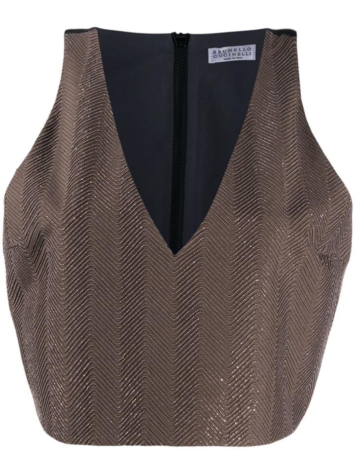 Brunello Cucinelli V-neck Fitted Vest - Brown
