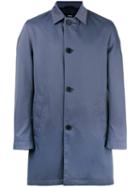 Boss Hugo Boss Button Up Raincoat, Men's, Size: 46, Blue, Polyester/cotton