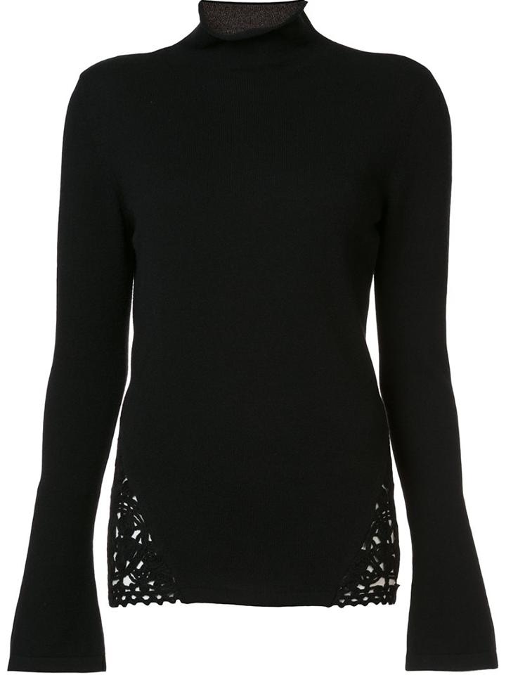 Etro Lace Panel Jumper, Women's, Size: 42, Black, Viscose/cashmere/wool