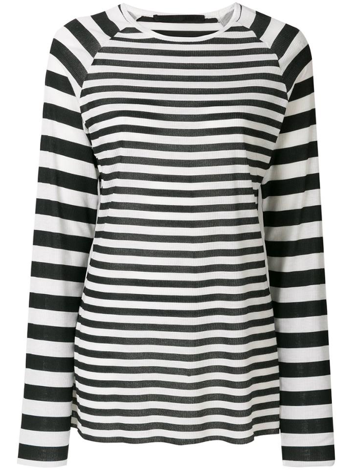 Haider Ackermann Long Sleeve Stripe T Shirt - Black