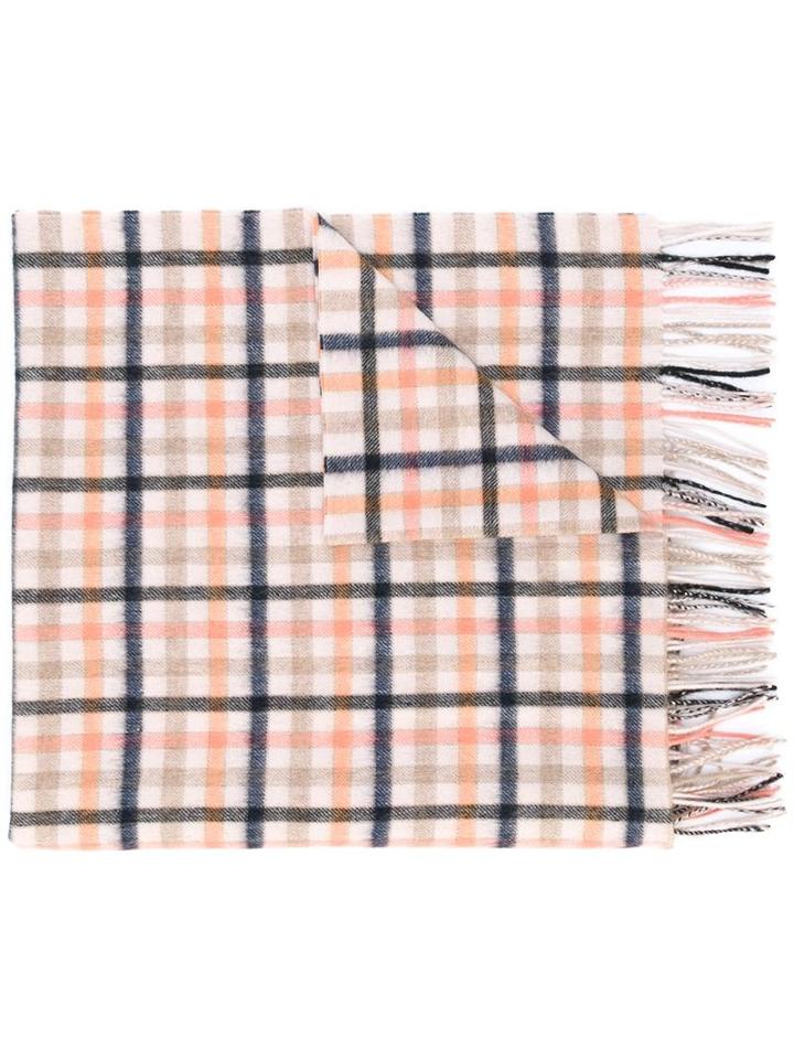 Paul Smith Checked Scarf, Women's, Nude/neutrals, Cashmere/lambs Wool