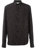 Saint Laurent Polka Dot Print Shirt, Men's, Size: 40, Black, Viscose