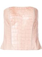 Rubin Singer Crocodile Leather Corset - Pink