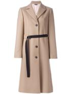 Jil Sander Navy Belted Buttoned Coat