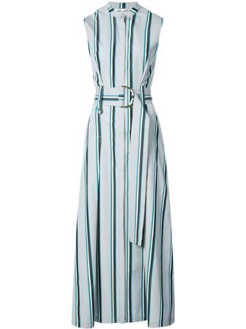 Diane Von Furstenberg Belted Stripe Dress - Grey