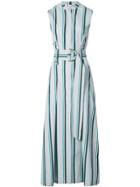 Diane Von Furstenberg Belted Stripe Dress - Grey