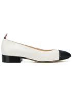 Thom Browne Signature Grosgrain Tab Ballerinas - White