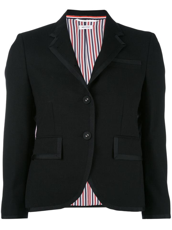 Thom Browne - Classic Fitted Blazer - Women - Silk/polyester/wool - 40, Black, Silk/polyester/wool