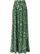Andrea Marques - Silk Palazzo Pants - Women - Silk - 40, Green, Silk