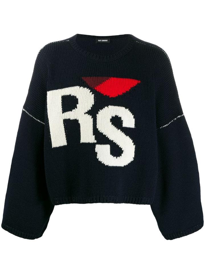Raf Simons Oversized Logo Jumper - Blue