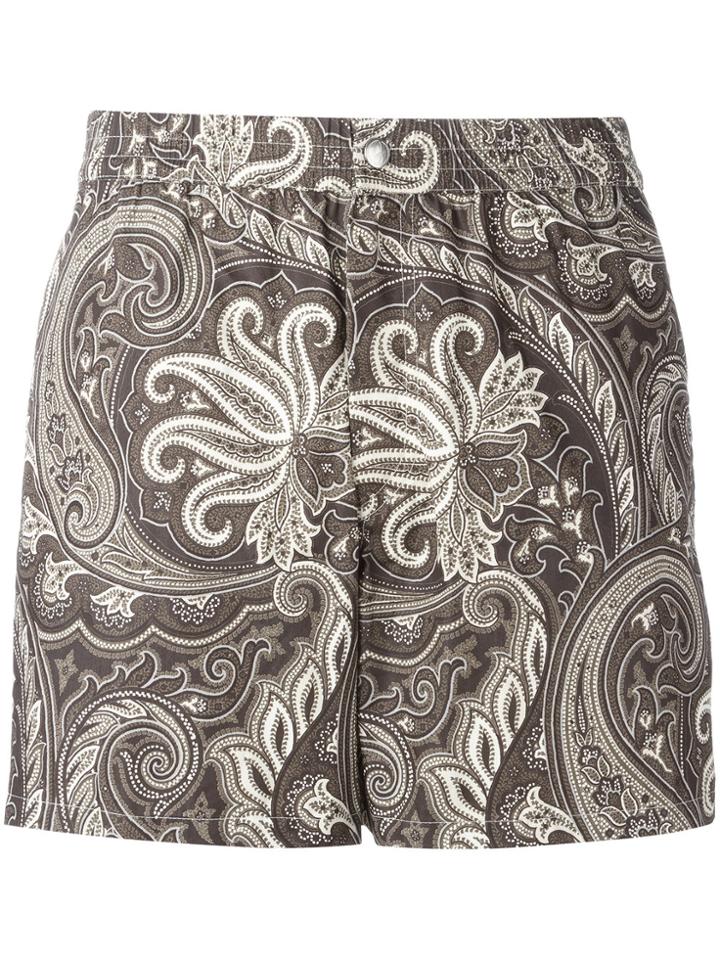 Brioni Printed Swimming Shorts - Brown