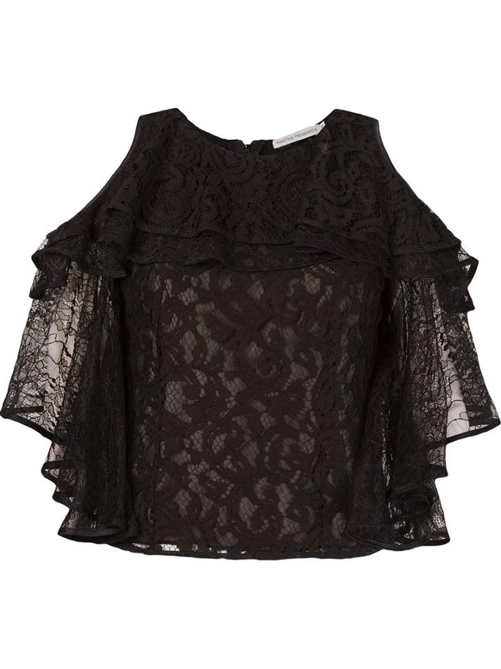 Martha Medeiros Lace Cold Shoulder Blouse