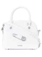 Versus Oversized Pin Detail Tote, Women's, White, Calf Leather