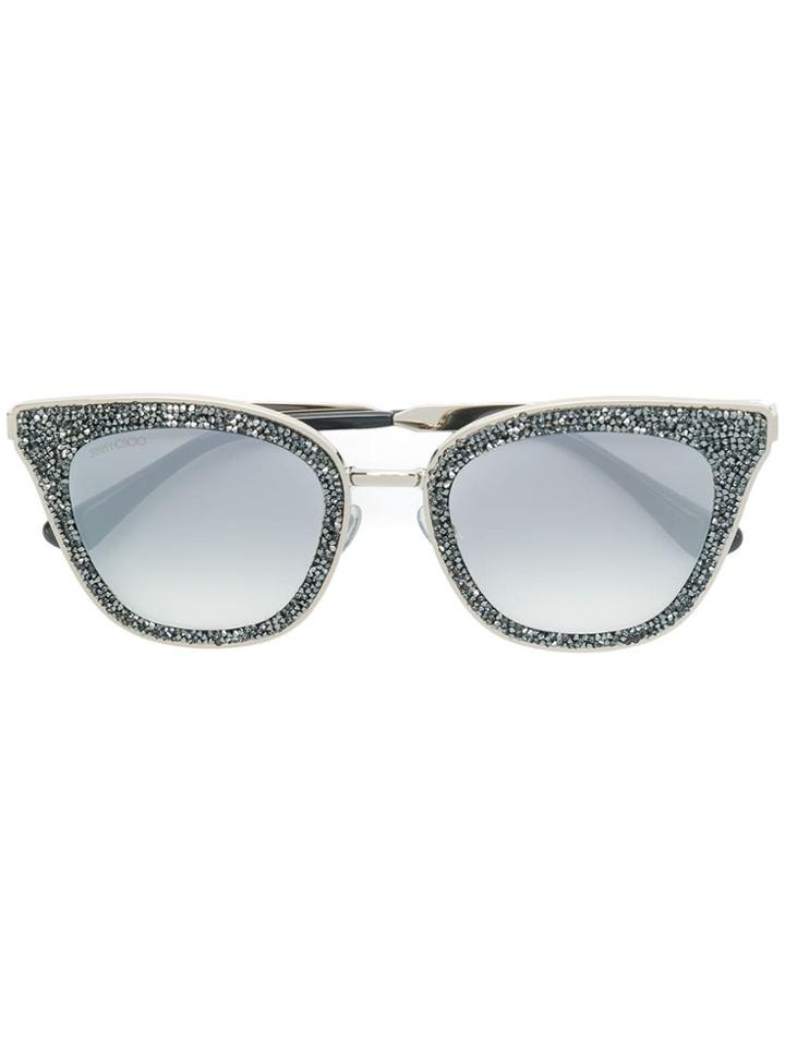 Jimmy Choo Eyewear Embellished Cat-eye Sunglasses - Metallic