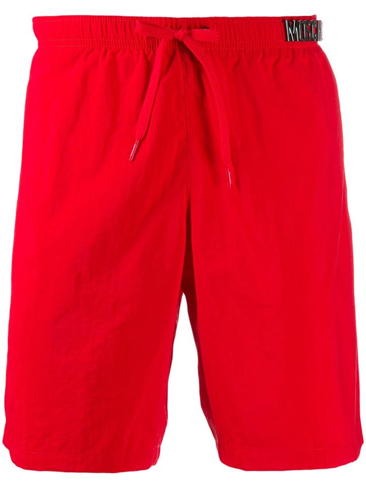Moschino Logo Track Shorts - Red