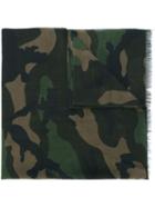 Valentino Garavani Camouflage Scarf, Men's, Green, Cotton/silk