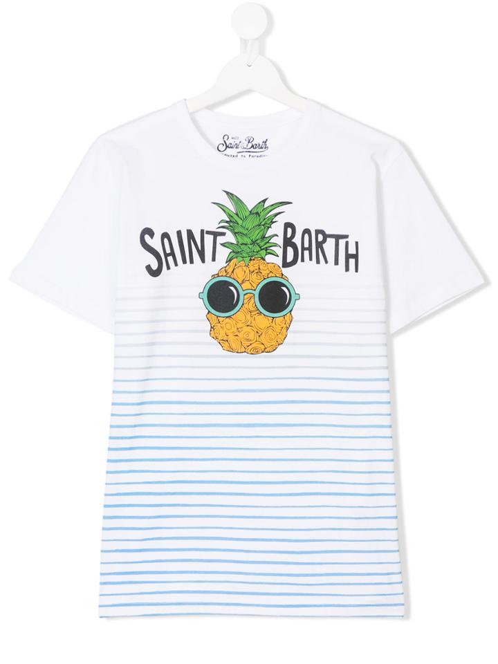 Mc2 Saint Barth Kids Teen Pineapple Print T-shirt - White