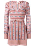 For Love And Lemons 'percephone' Dress, Women's, Size: Large, Pink/purple, Viscose/rayon/nylon/spandex/elastane