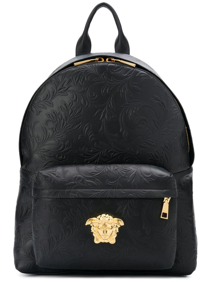Versace Embossed Medusa Head Backpack - Black