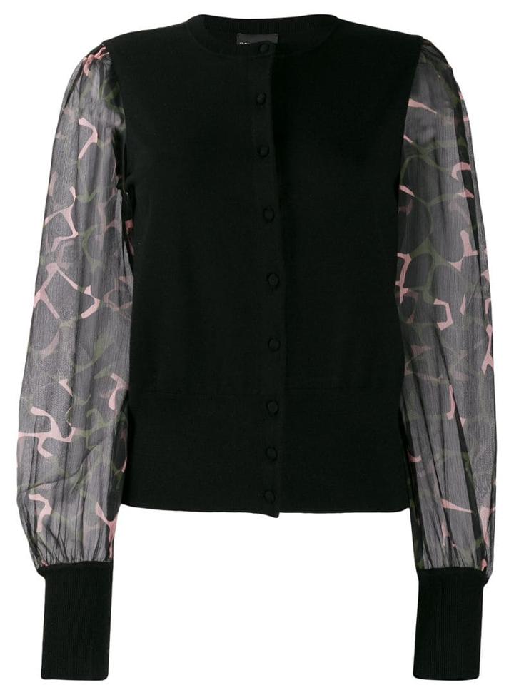 Ea7 Emporio Armani Sheer Sleeve Jumper - Black