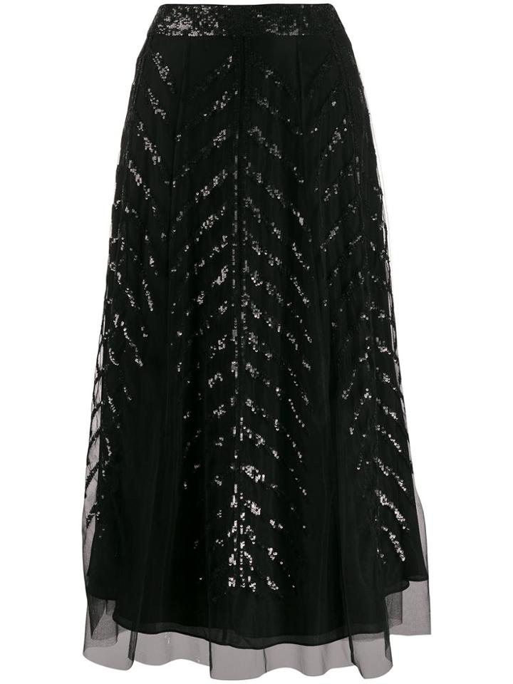 Temperley London Sequinned Tulle Skirt - Black