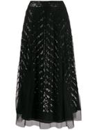 Temperley London Sequinned Tulle Skirt - Black