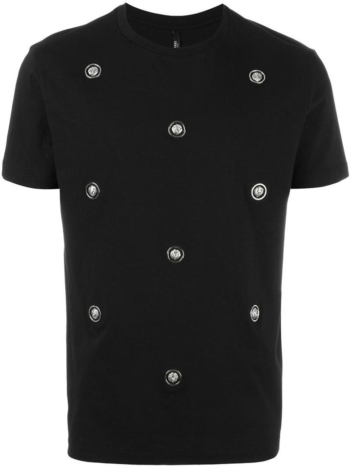 Versus Lion Studs T-shirt, Men's, Size: Medium, Black, Cotton