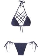Amir Slama Strappy Bikini Set - Blue