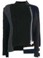 Sacai Asymmetric Knit Jumper - Black