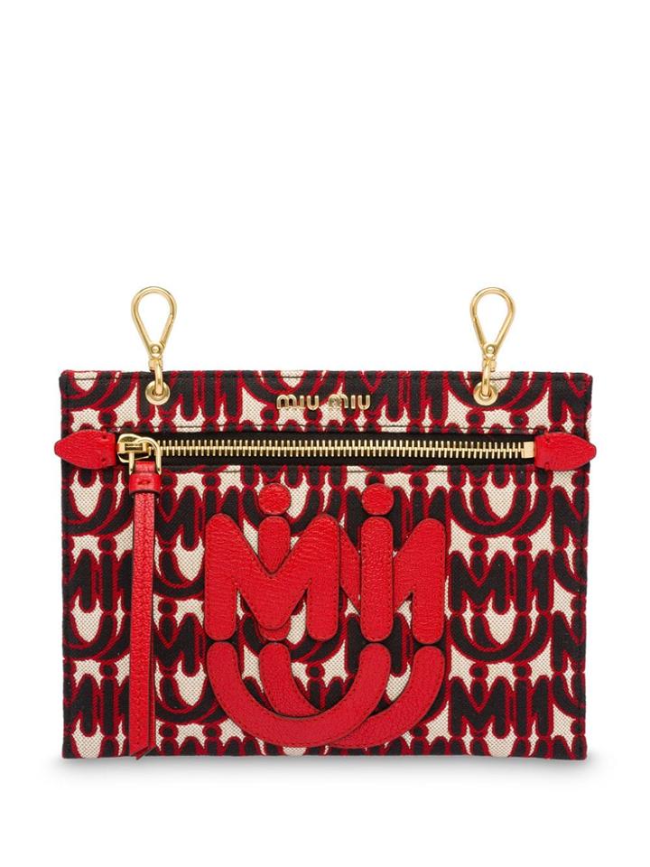 Miu Miu Jacquard Logo Mini-bag - Red